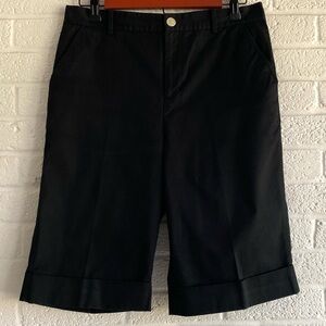 Ralph Lauren Active Women's Black Bermuda Shorts Size 6 Cotton Summer Preppy